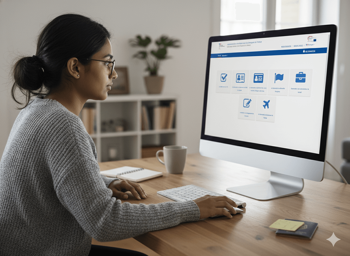Estrangeiros usando plataforma ANEF na França